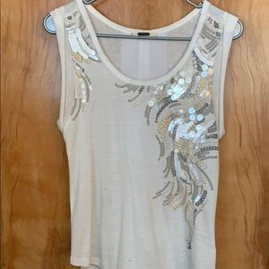 Miss Me size small white sleeveless blouse sparkle